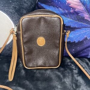 Trussardi vintage Elegant Brown Leather Crossbody Bag